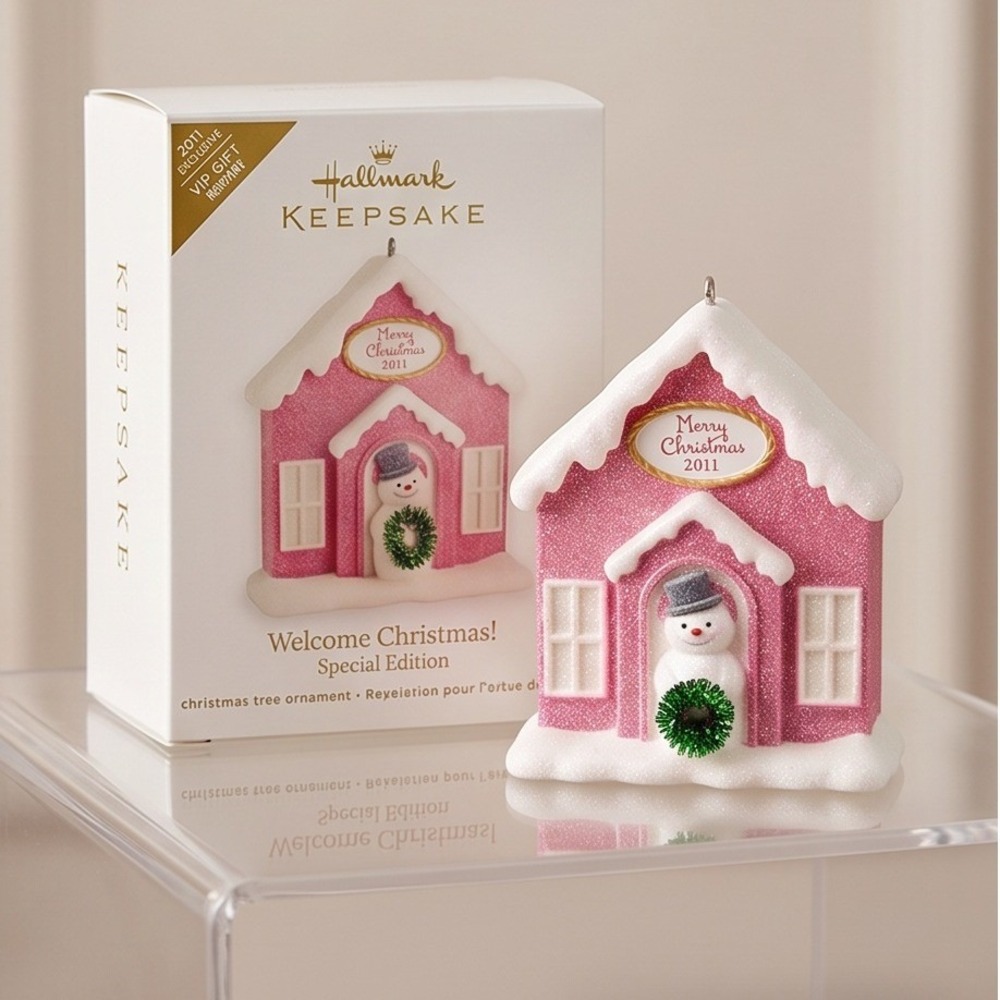 Hallmark Keepsake 2011 Welcome Christmas Special Edition Pink VIP Repaint w/ Box